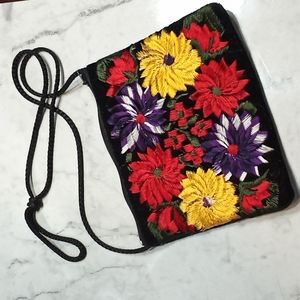 Traditional Mexican floral purse